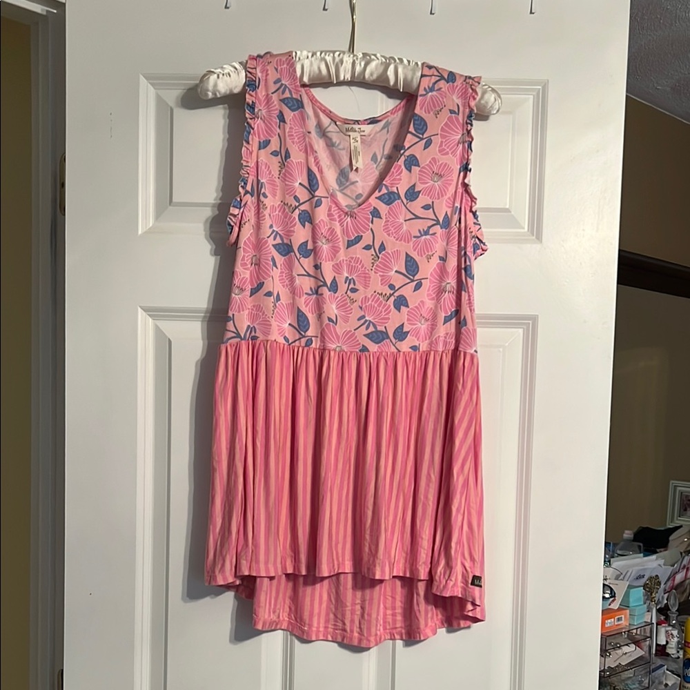 Matilda Jane Pink and Blue Sleeveless Shirt